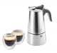 GEFU Комплект стоманена кафеварка за (4 бр кафета) “EMILIO“ и 2 бр. двустенни чаши за еспресо
