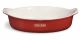 Червено - бяла керамична овална форма за печене EMILE HENRY Cook & Home - 26х24 см. 
