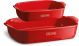 Червен комплект от 2 броя керамични правоъгълни форми за печене EMILE HENRY Cook & Home - EH 9650-34 + EH 9652-34