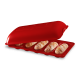 Червена керамична форма за печене на мини багети EMILE HENRY 