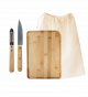 PEBBLY Комплект за готвачи - дъска, нож, белачка и торбичка за зеленчуци