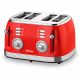 SOGO Ретро тостер за 4 филии 1500 W - червен