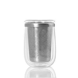 AdHoc Двустенна чаша с инфузер за чай Fusion Glass - 400 мл.