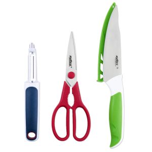 ZYLISS Комплект за подготовка на храна от 3 части - белачка, ножица и универсален нож