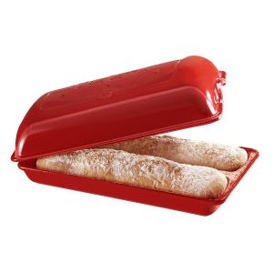 Червена керамична форма за печене на хляб/чабата EMILE HENRY 