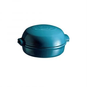 Синя керамична форма за печене с капак EMILE HENRY "CHEESE BAKER" - Ø 19 см.