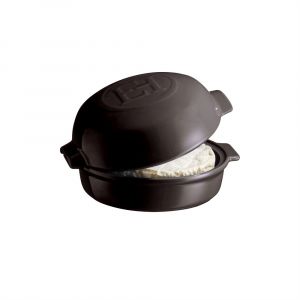 Черна керамична форма за печене с капак EMILE HENRY "CHEESE BAKER" - Ø 19 см. 